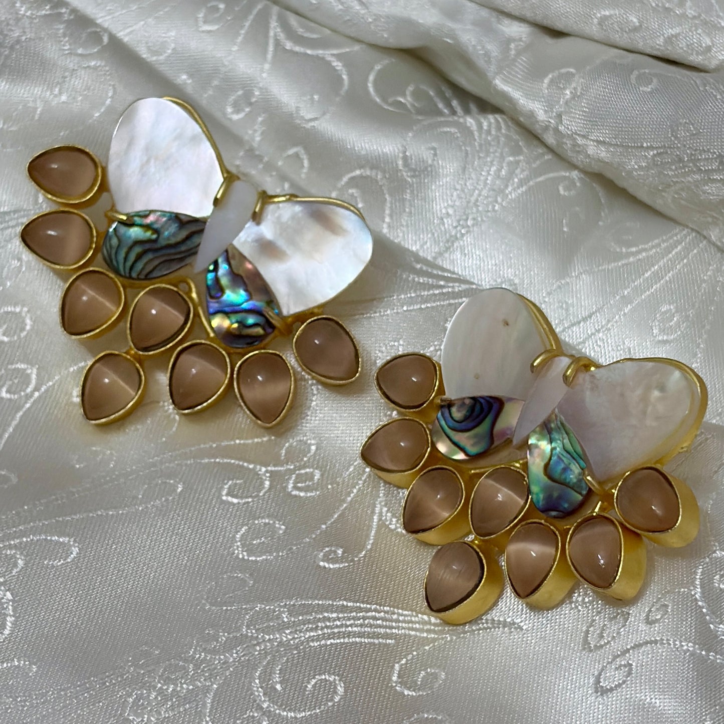 Mother of Pearls Butterfly Studs