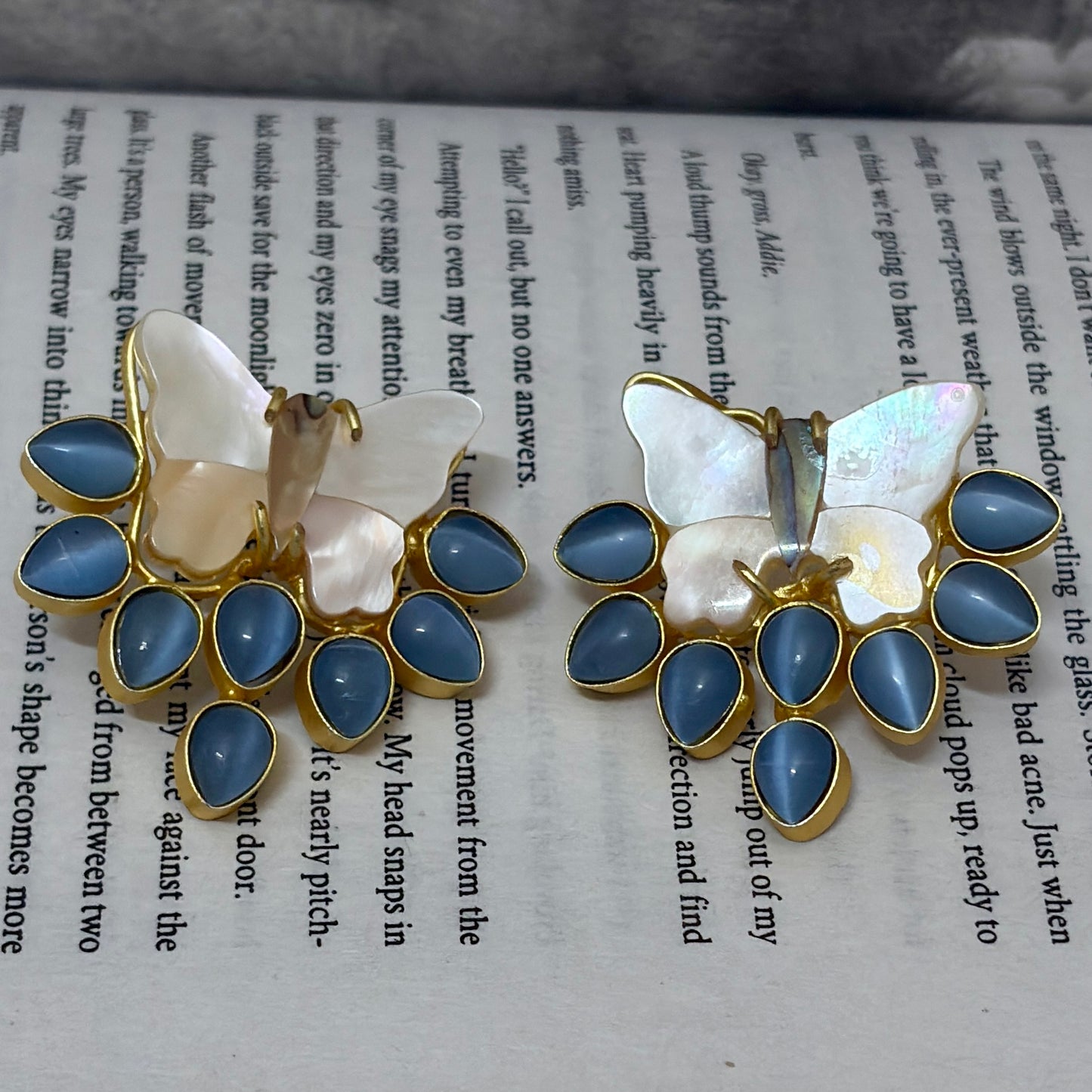 Mother of Pearls Butterfly Studs