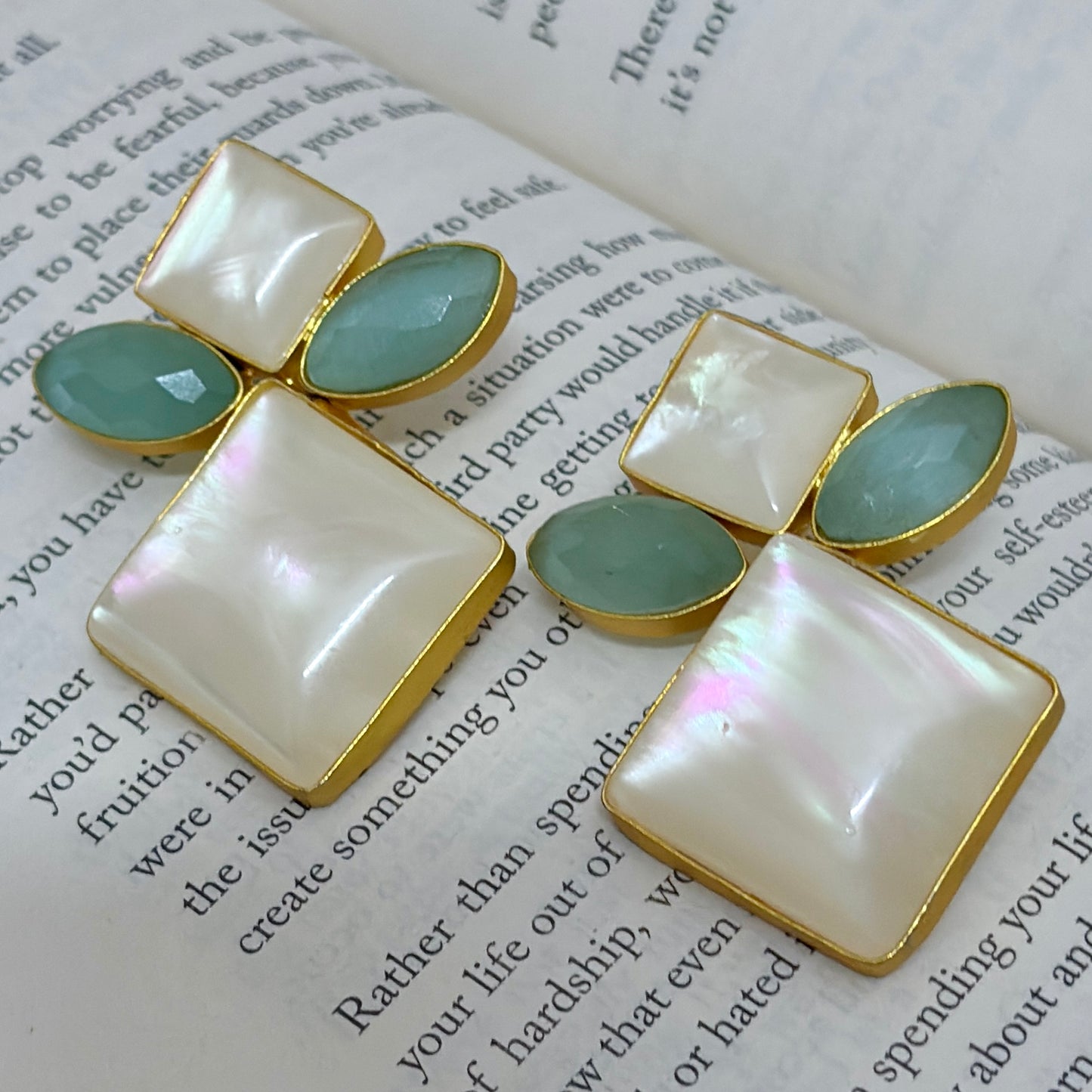 Mother Of Pearl Drop Studs
