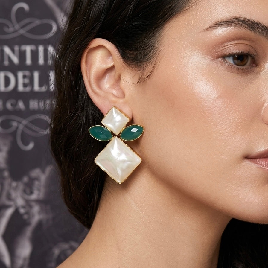 Mother Of Pearl Drop Studs
