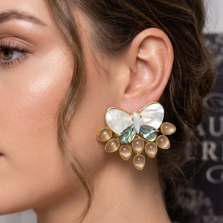 Mother of Pearls Butterfly Studs