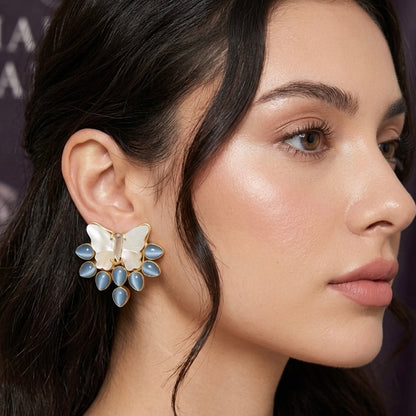 Mother of Pearls Butterfly Studs