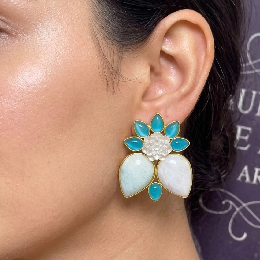 Natural stone Petal studs