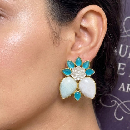 Natural stone Petal studs