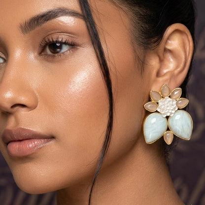 Natural stone Petal studs