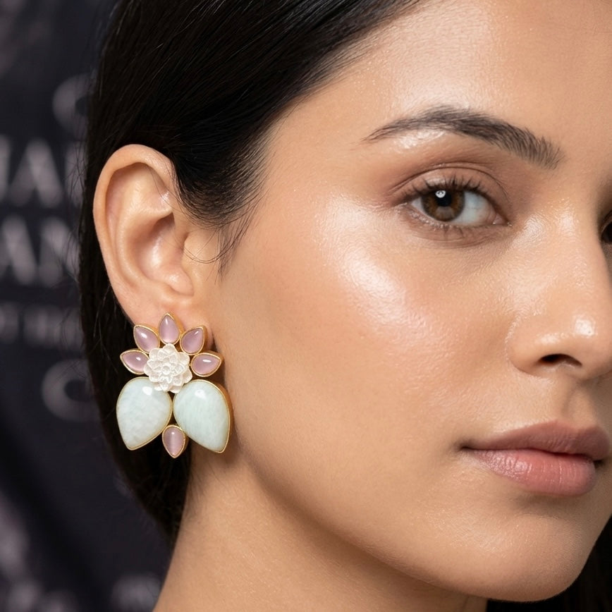 Natural stone Petal studs