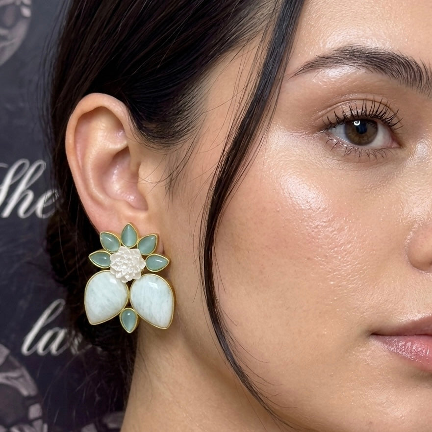Natural stone Petal studs