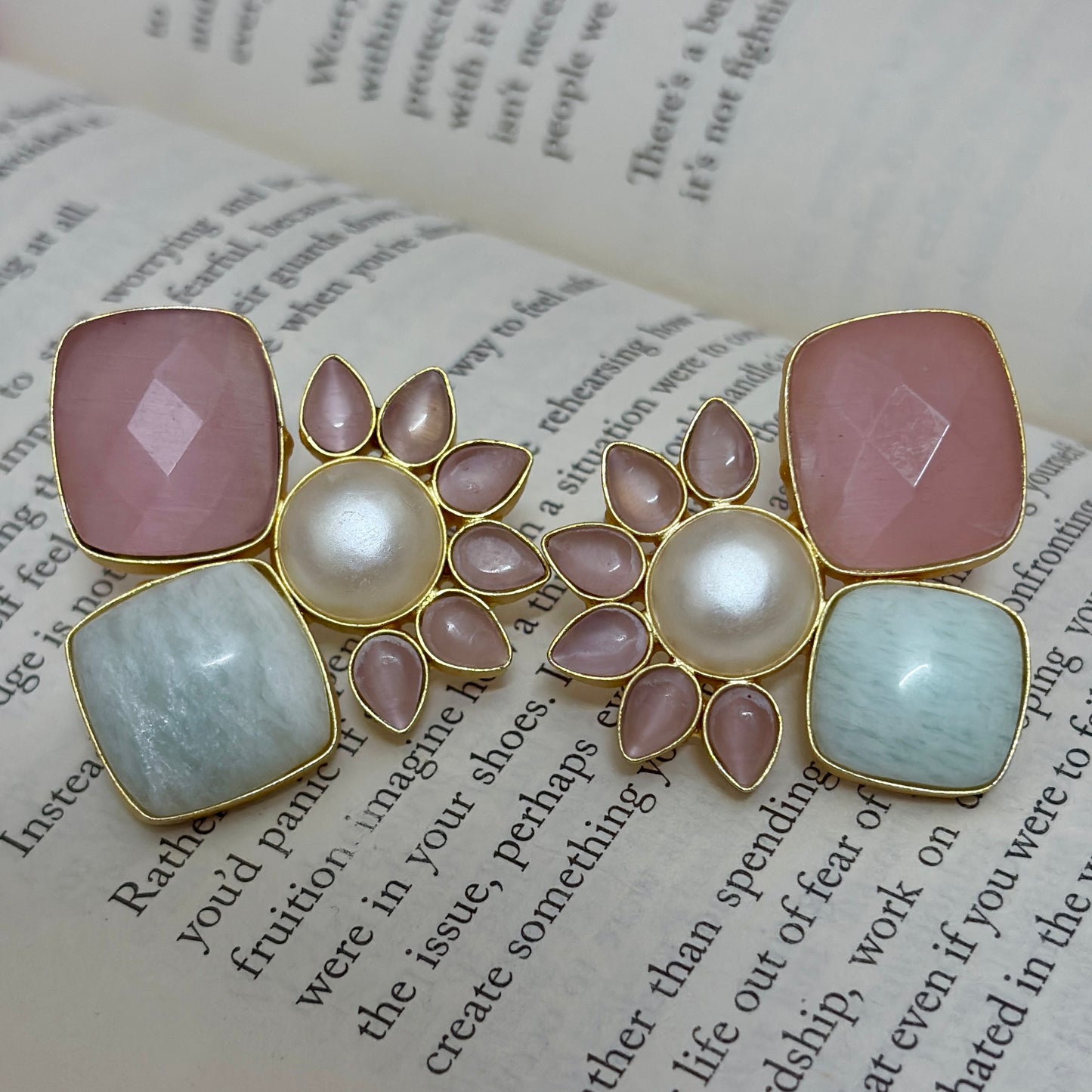 Mother of Pearl Blossom Stud Earrings