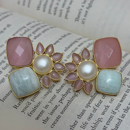 Mother of Pearl Blossom Stud Earrings