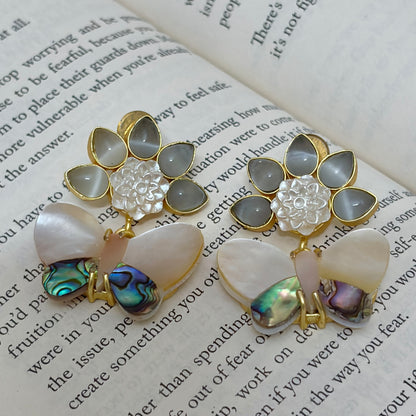 Pearl Flutter Stud Earrings