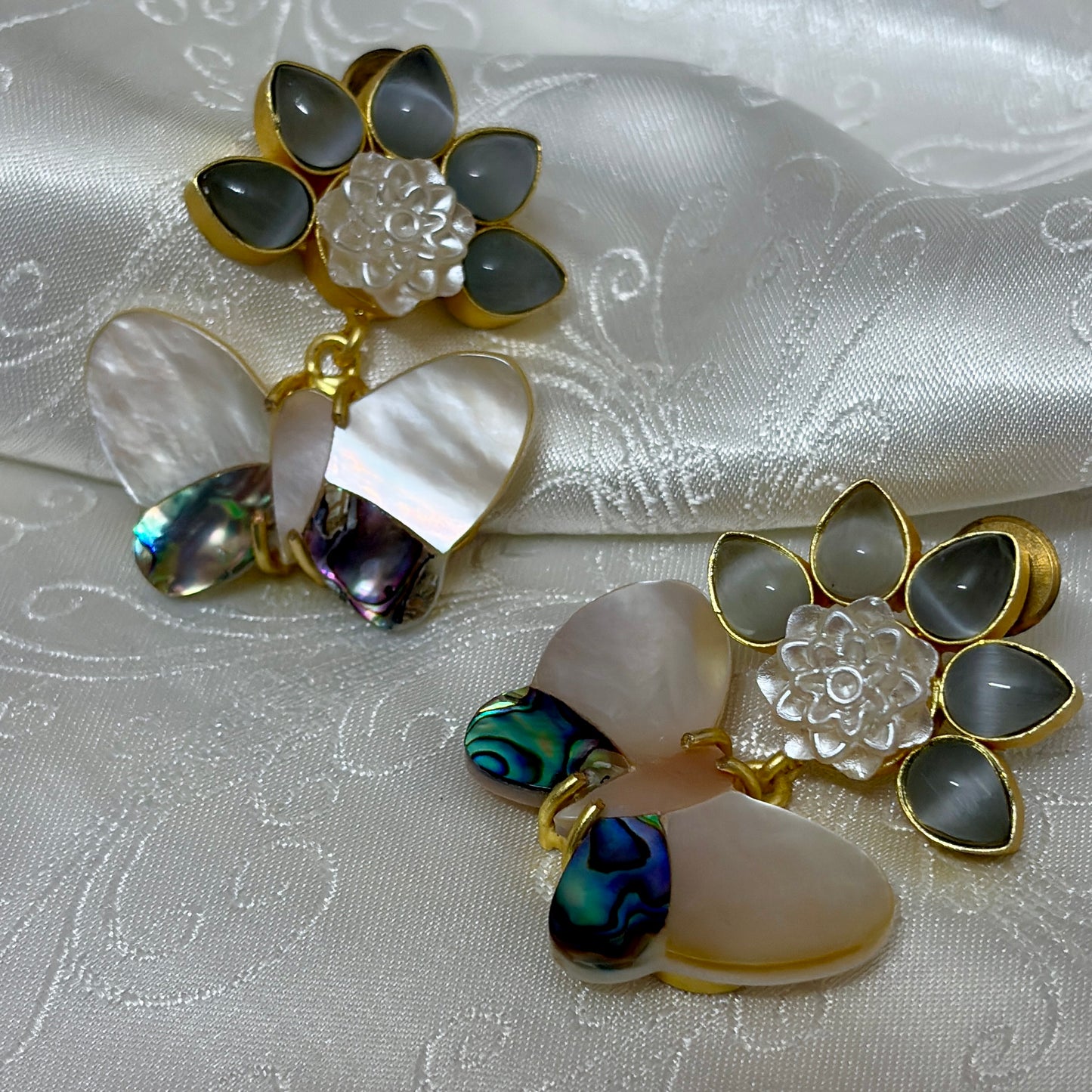 Pearl Flutter Stud Earrings