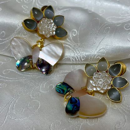 Pearl Flutter Stud Earrings