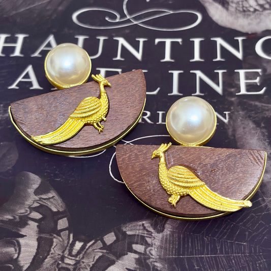 Mayura Pearl Wood Studs