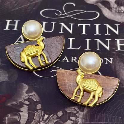 Mayura Pearl Wood Studs