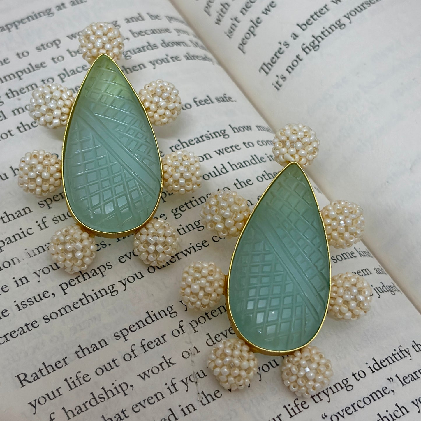 Pearl Leaf Stud Earrings