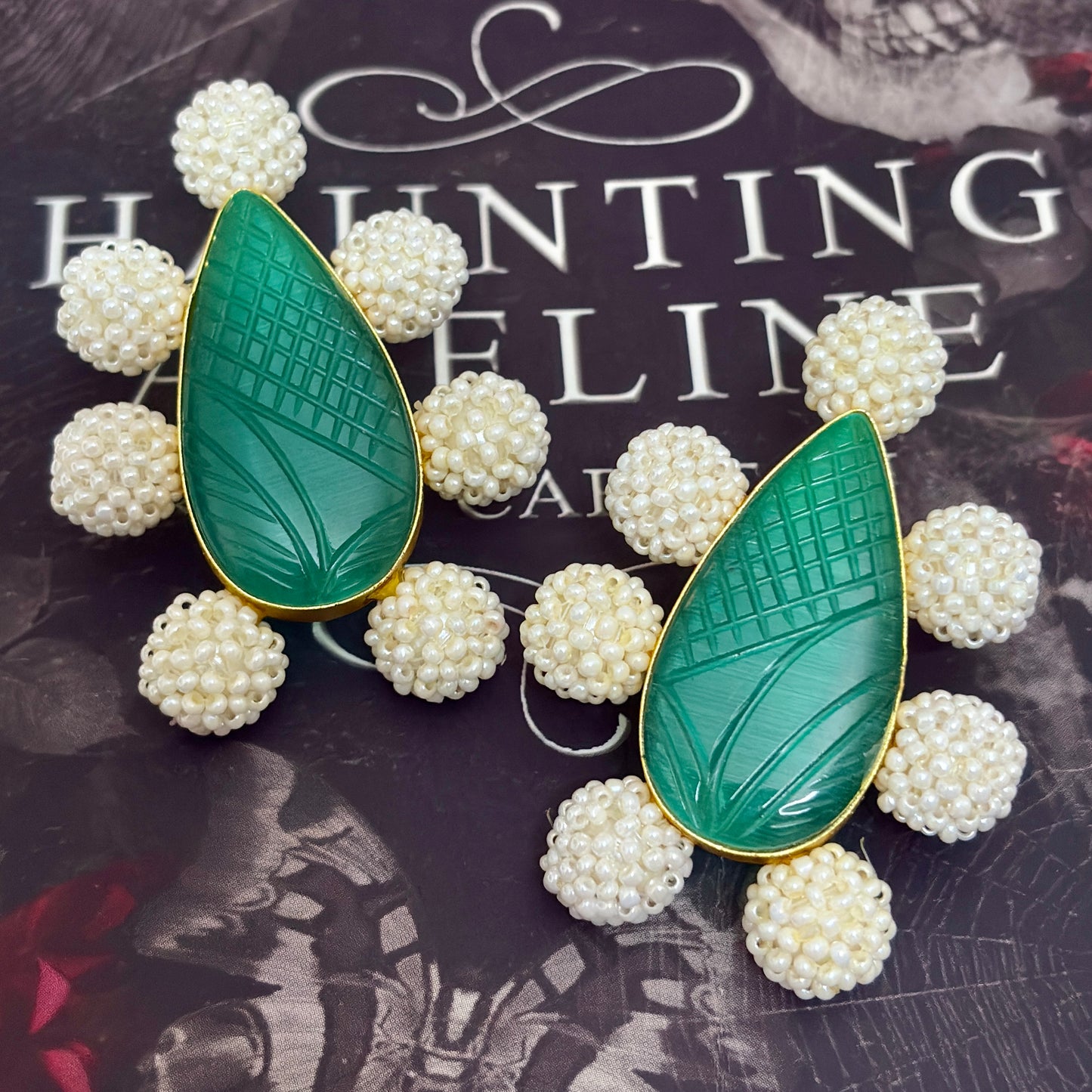 Pearl Leaf Stud Earrings
