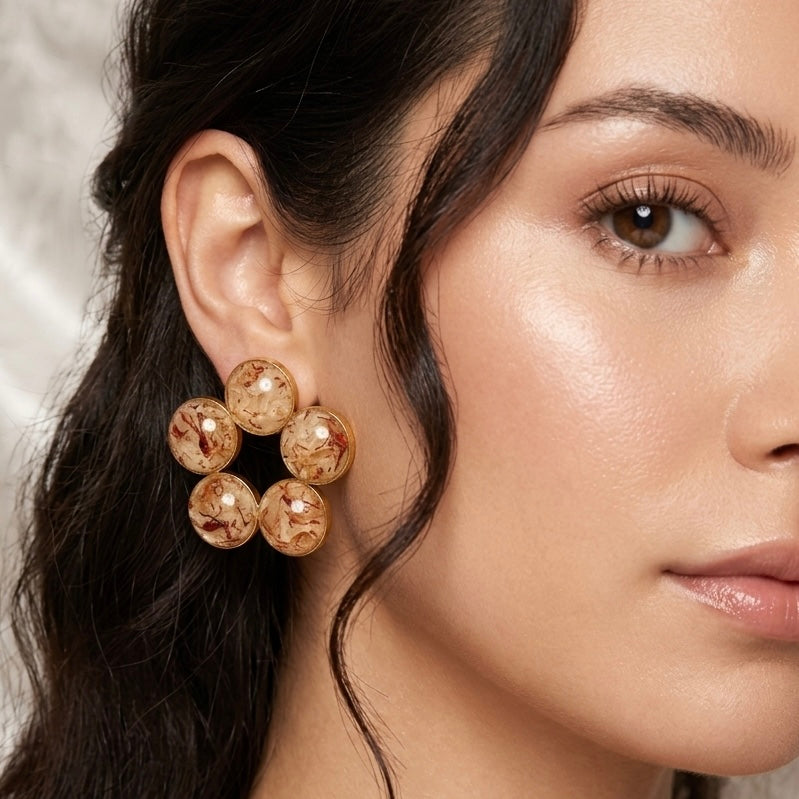 Champagne Marble Studs
