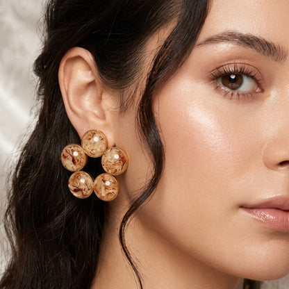 Champagne Marble Studs
