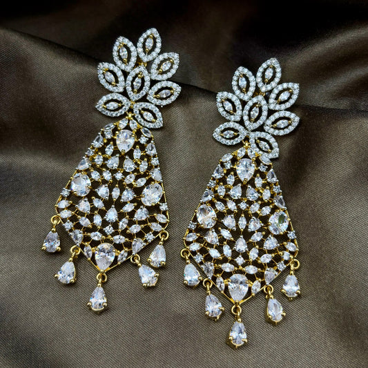 Next to Real Diamond Gold Plated Danglers