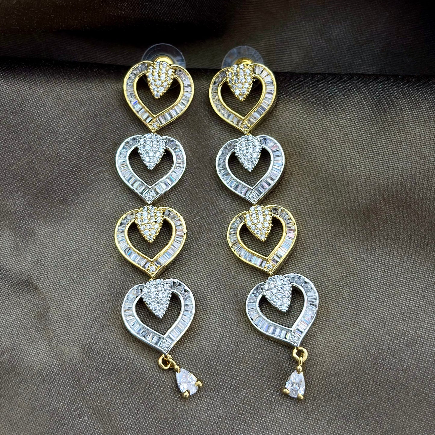 Eternal Heart Cascade Dangler Earrings