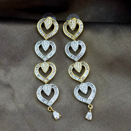 Eternal Heart Cascade Dangler Earrings