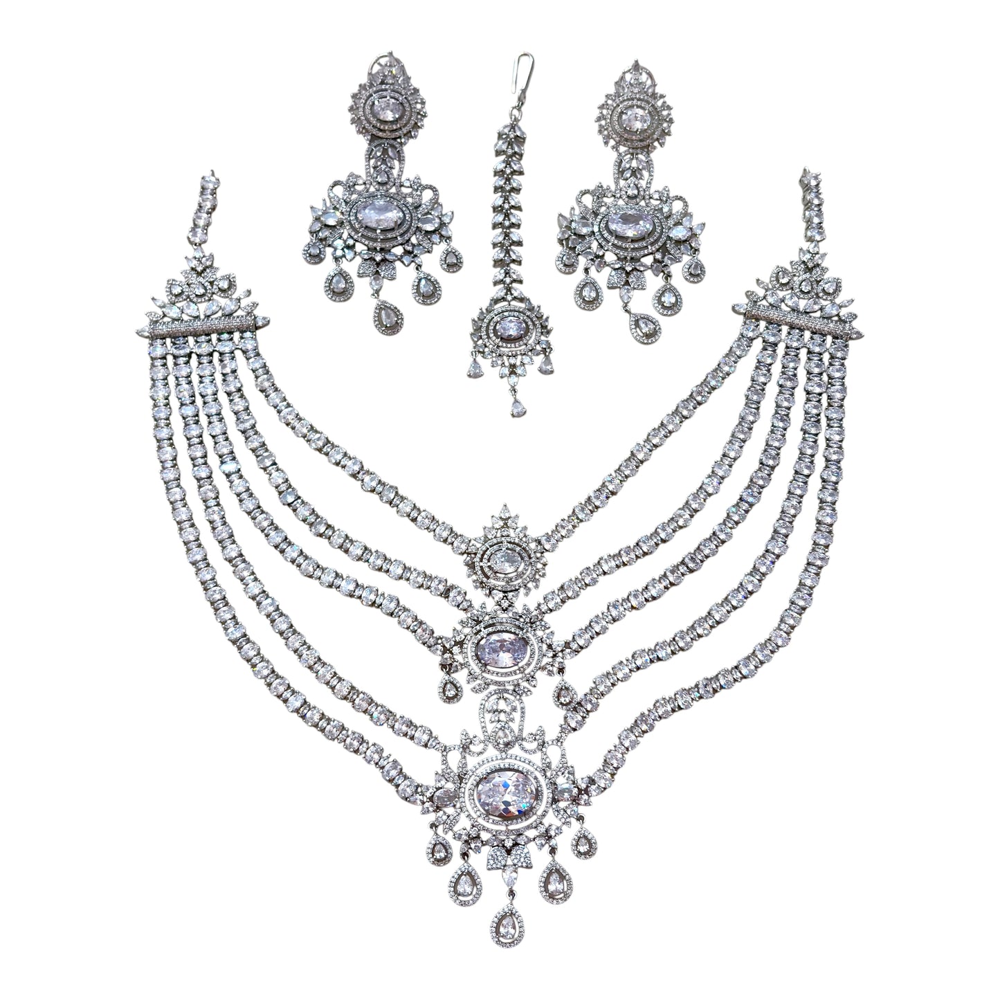 Platinum Royal Multi Layer NECKLACE Set