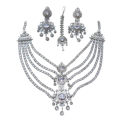 Platinum Royal Multi Layer NECKLACE Set