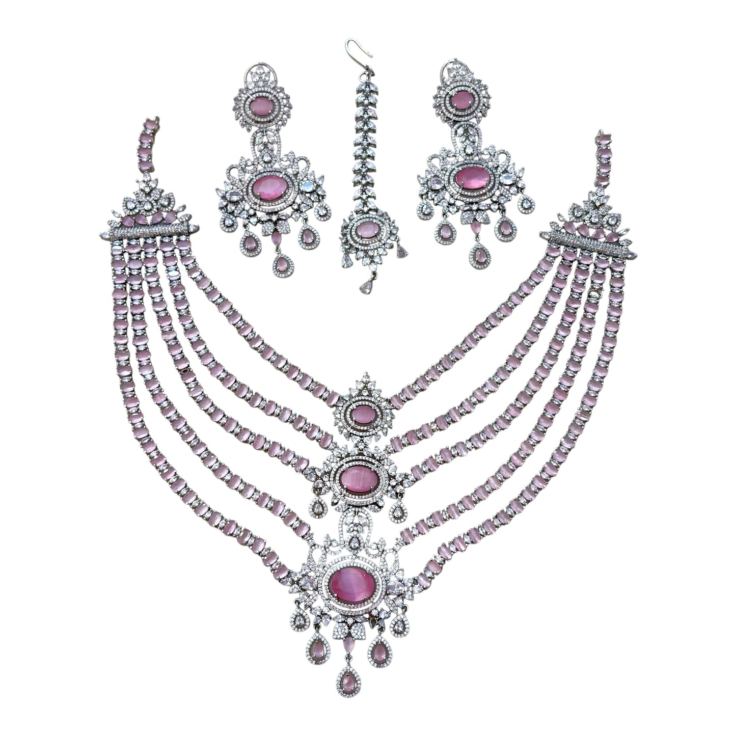 Platinum Royal Multi Layer NECKLACE Set