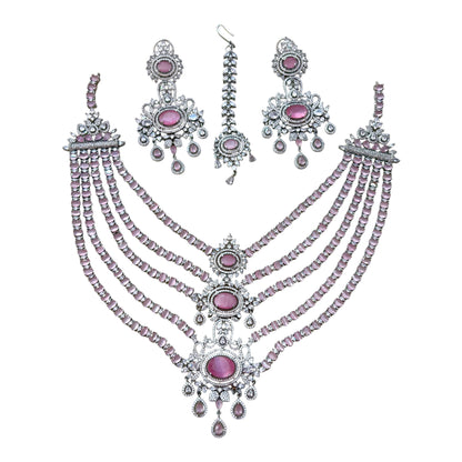 Platinum Royal Multi Layer NECKLACE Set