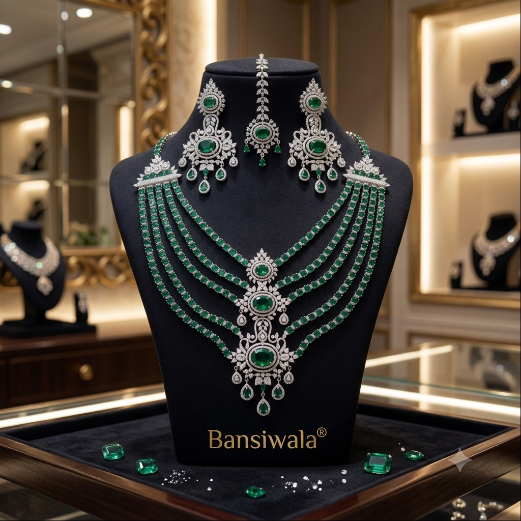 Platinum Royal Multi Layer NECKLACE Set
