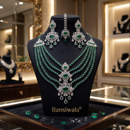 Platinum Royal Multi Layer NECKLACE Set