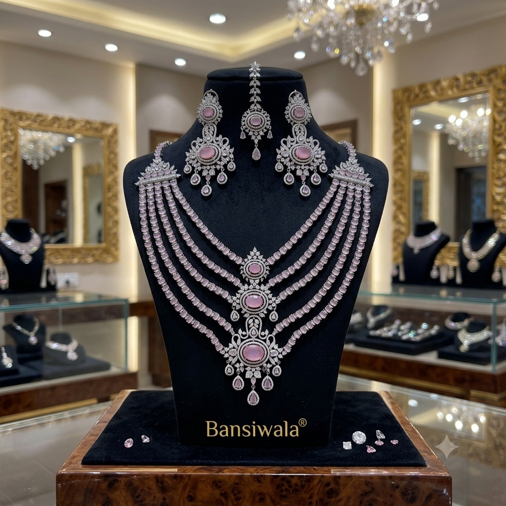 Platinum Royal Multi Layer NECKLACE Set