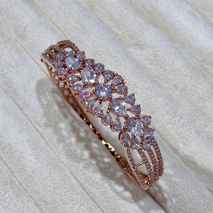 24k Gold Plated Next To Real Diamonds Openable Bracelete