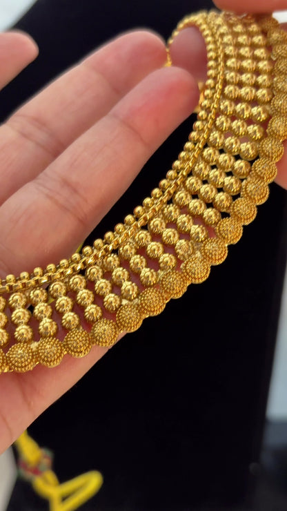 1 Gram Gold Plated Matte Finish Necklace Set