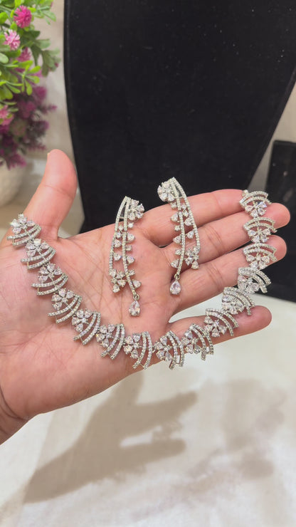 Crescent- Premium Quality Lightweight Diamond Necklace Sets