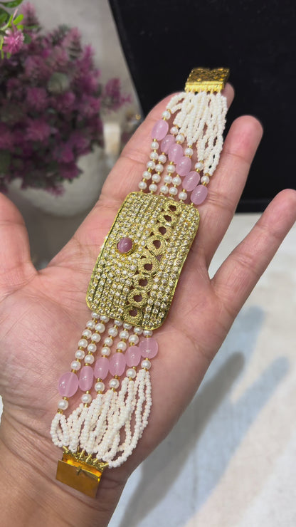 Gram Gold Traditional Heritage JADAU Bracelet with REAL Pearls