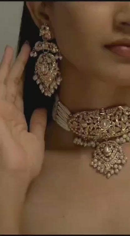 Gram Gold Traditional Heritage Jadau Necklace Set