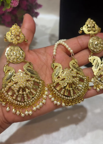 Preet- Gold Plated Jadau Lightweight Maangtikka Set