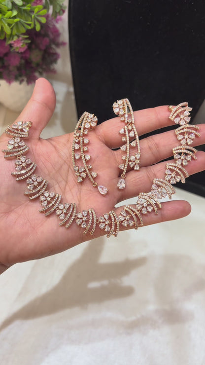 Crescent- Premium Quality Lightweight Diamond Necklace Sets